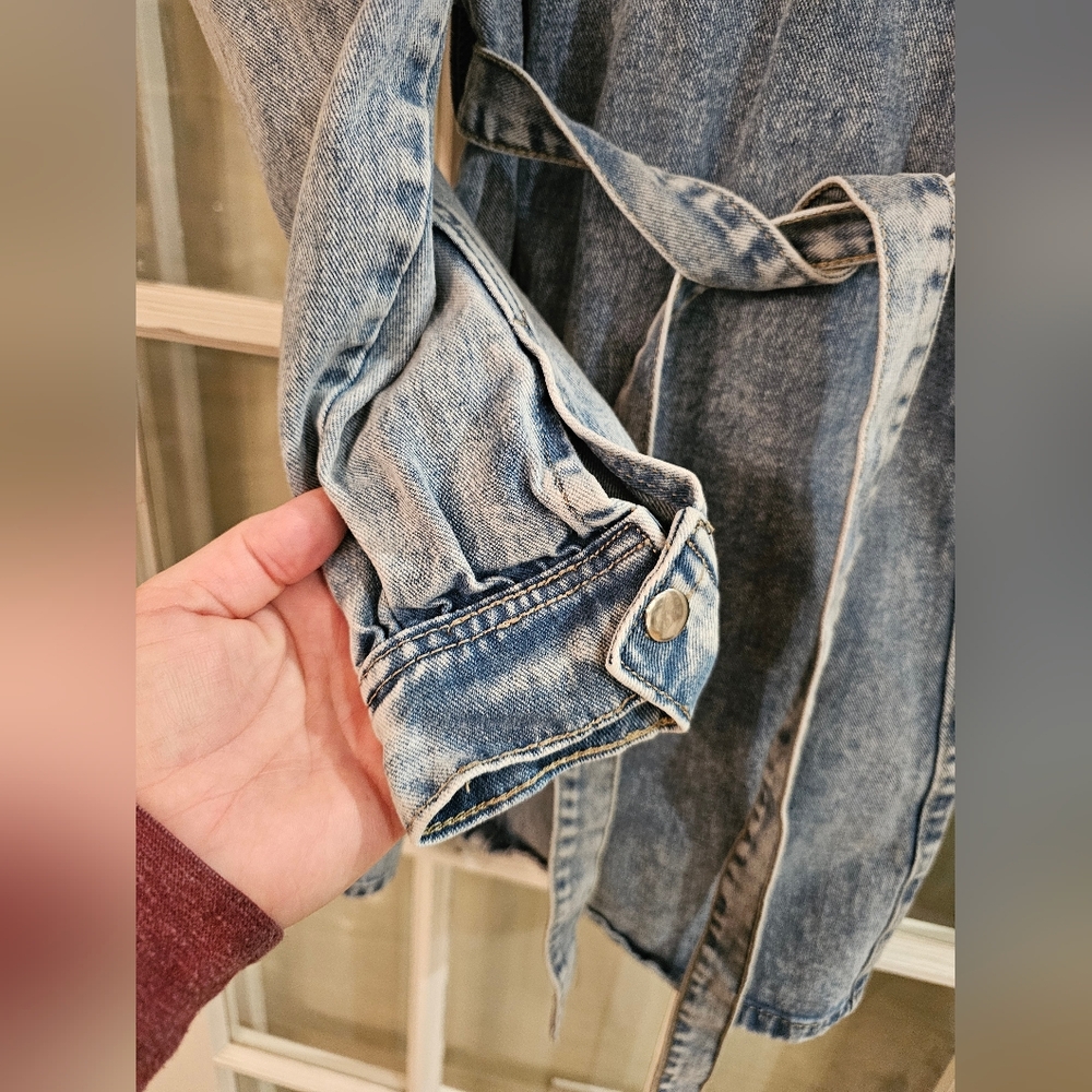 Redial Premium Denim Collection Denim Long Sleeve Dress - Picture 2 of 5